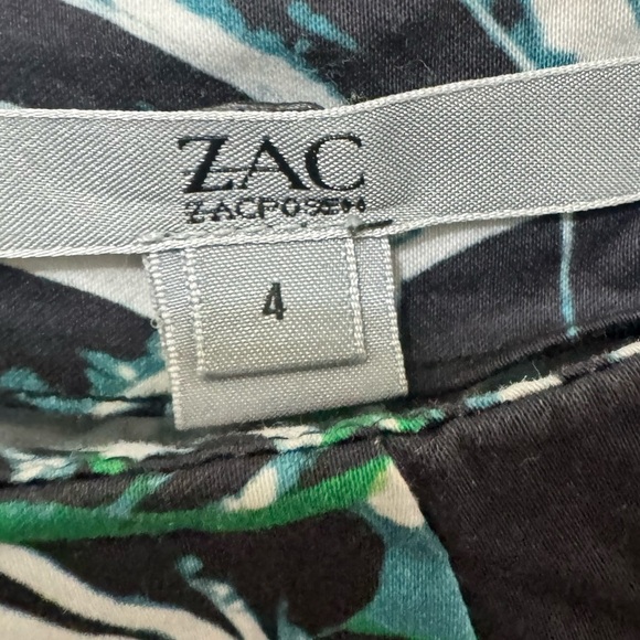 Zac Posen Tropical Leaf Print Sheath Dress Size 4 - Picture 4 of 6